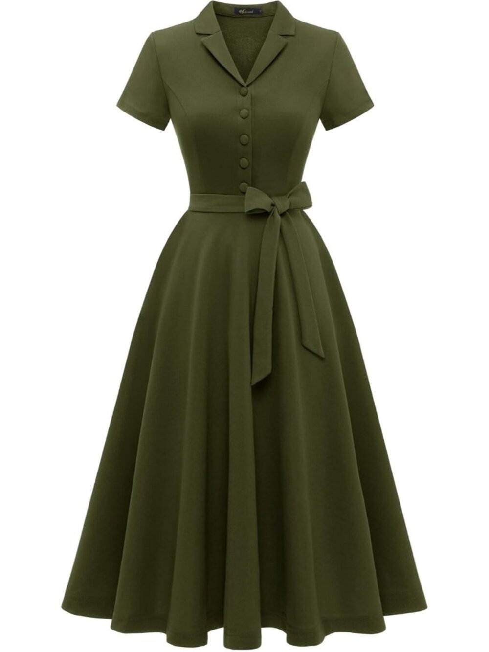 Wedtrend Women's Short Sleeve Cocktail Party Dress Work Church Dress -Army Green